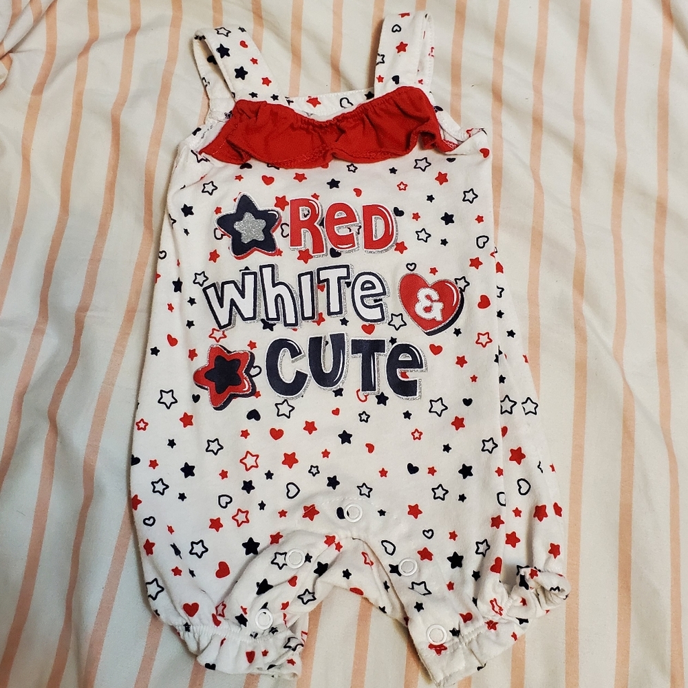 3/$10 Red White & Cute Romper